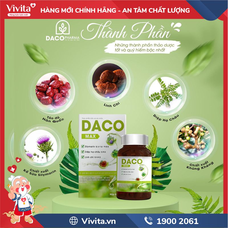 Thành phần của viên uống Daco Max