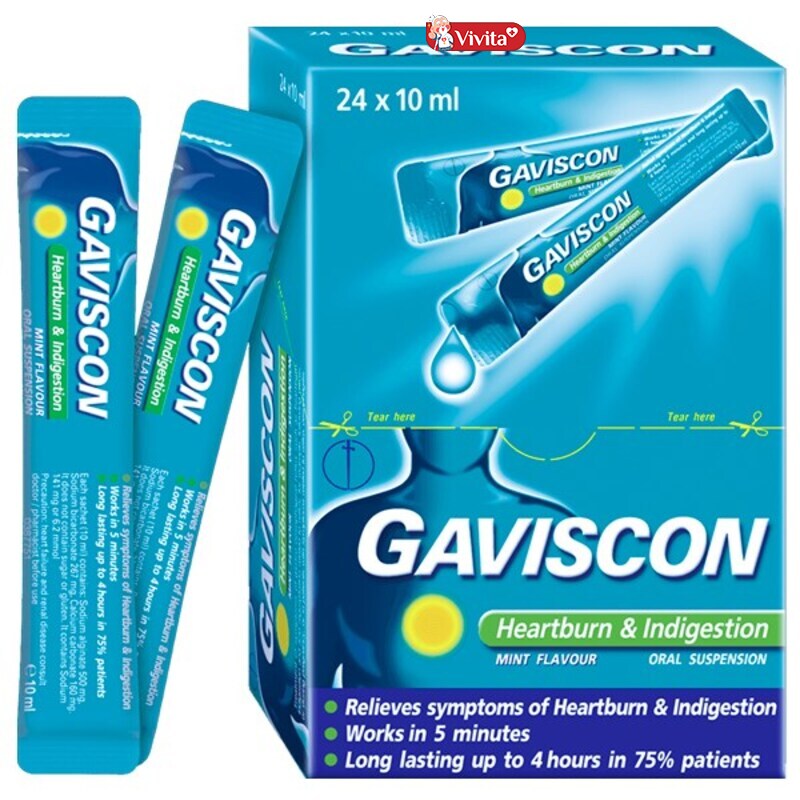 Review thuốc trị trào ngược dạ dày cho trẻ em Gaviscon