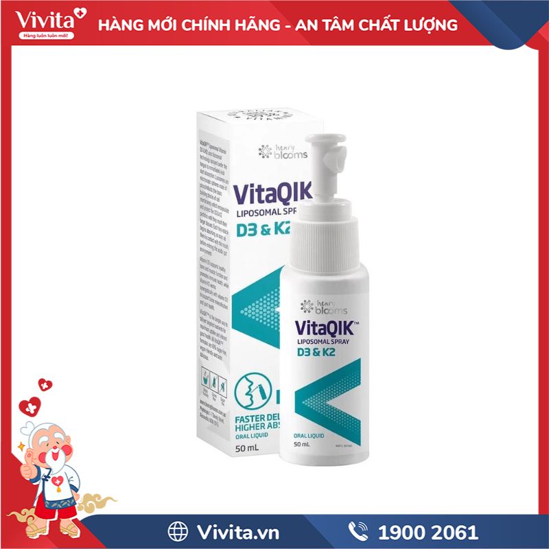 Vitaqik Liposomal Spray D3 & K2 chính hãng