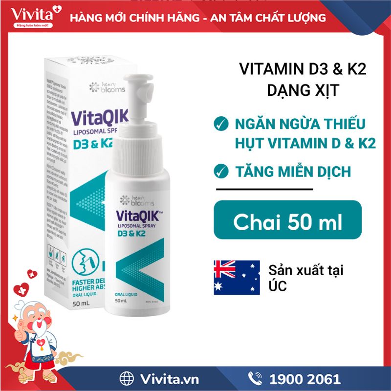 Vitaqik Liposomal Spray D3 & K2 là sản phẩm gì?