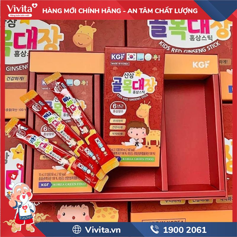 Cách sử dụng Nước Hồng Sâm Baby KGF Kids Red Ginseng Stick