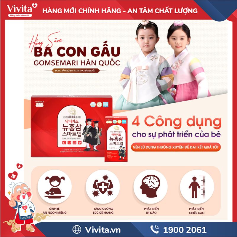 Công dụng của nước hồng sâm ba con gấu Gomsemari 