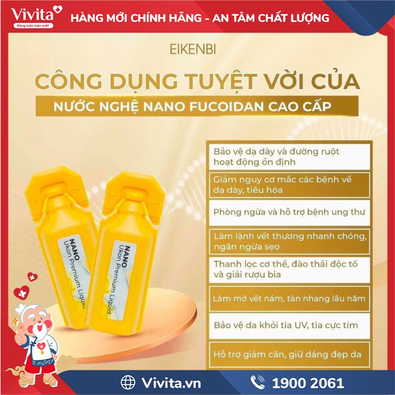 Công dụng của Nước Uống Tinh Chất Nghệ Eikenbi Nano Ukon Premium Liquid