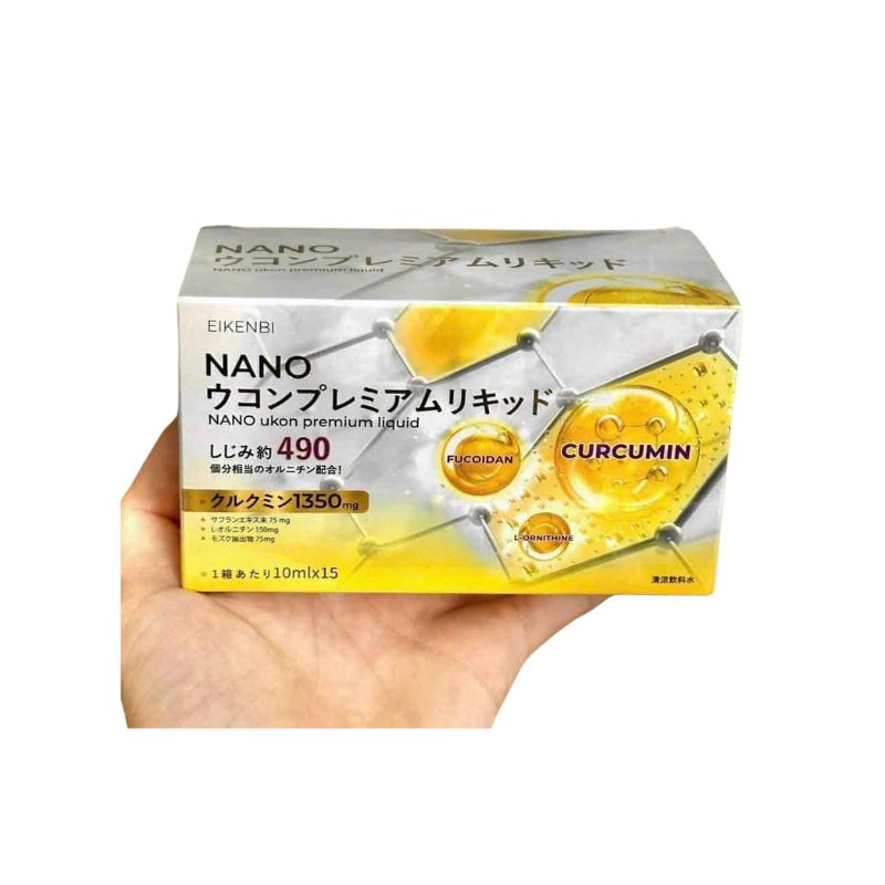 Nước Uống Tinh Chất Nghệ Eikenbi Nano Ukon Premium Liquid Hỗ Trợ Tăng Cường Miễn Dịch (Hộp 15 ống x 10ml)