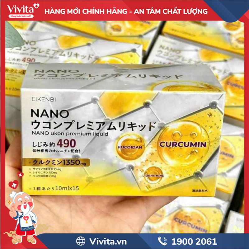 Nước uống tinh chất nghệ Eikenbi Nano Ukon Premium Liquid chính hãng