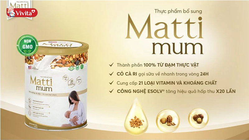 Sữa Matti Mum mang đến nhiều lợi ích, tốt cho mẹ sau sinh