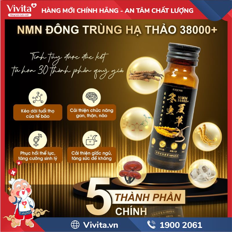 Thành phần trong NMN Đông Trùng Hạ Thảo 38000+