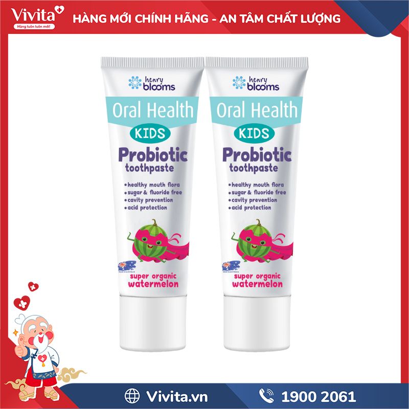 Cách Dùng Kem Đánh Răng Kids Probiotic Toothpaste Super Organic Watermelon