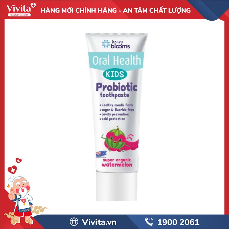 Kem Đánh Răng Kids Probiotic Toothpaste Super Organic Watermelon