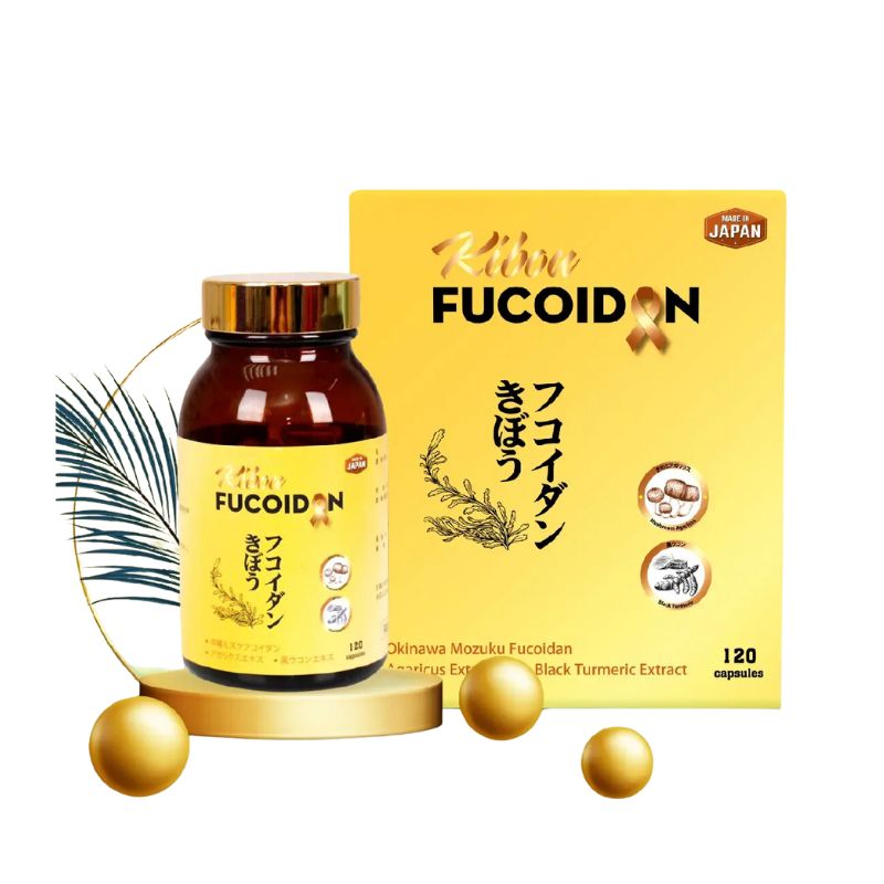 Kibou Fucoidan Viên Uống Hỗ Trợ Tăng Sức Đề Kháng, Hỗ Trợ Chống Oxy Hóa (Hộp 120 viên)