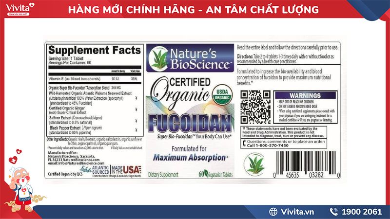 Nature’s BioScience Organic Fucoidan Chính Hãng