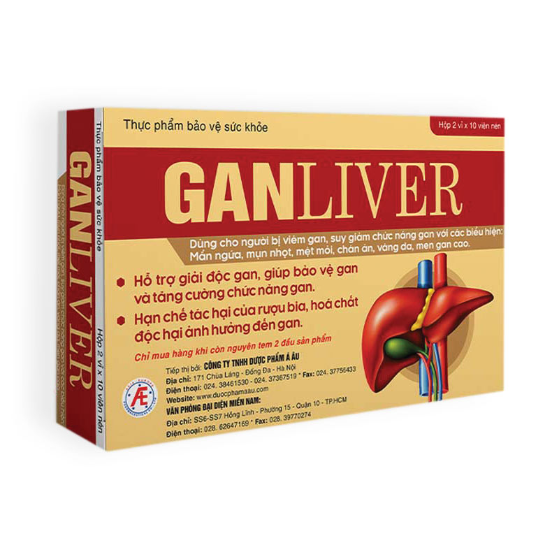 Ganliver Hỗ Trợ Thải Độc Gan & Viêm Gan, Men Gan Cao, Gan Nhiễm Mỡ (Hộp 30 Viên)