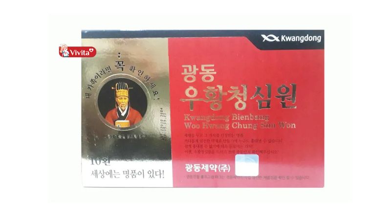 Thuốc chống đột quỵ Hàn Quốc An Cung Kwangdong Woo Hwang Chung Sim Won hộp 10 viên