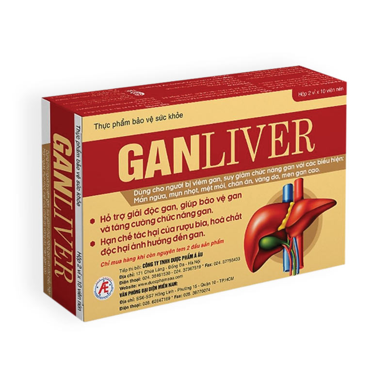 Ganliver Hỗ Trợ Thải Độc Gan & Viêm Gan, Men Gan Cao, Gan Nhiễm Mỡ (Hộp 30 Viên)