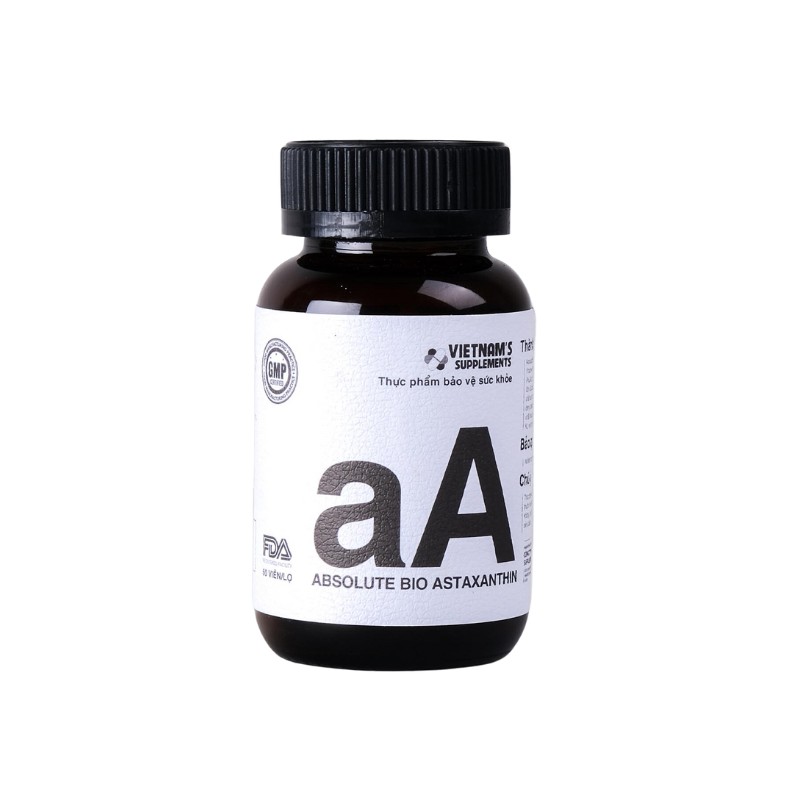 Absolute Bio Astaxanthin Viên Uống Hỗ Trợ Đẹp Da, Hỗ Trợ Chống Lão Hóa (Lọ 60 viên)