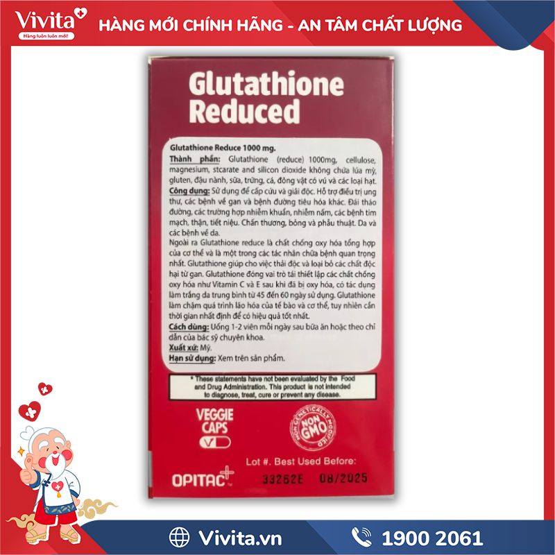 cách sử dụng Glutathione Reduced