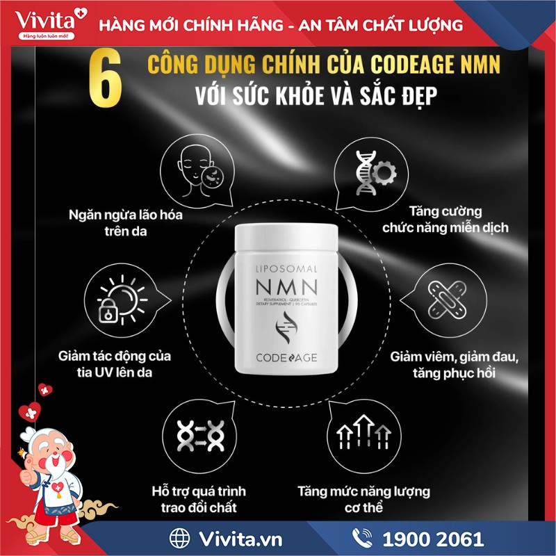 Công dụng của Liposomal NMN Codeage 