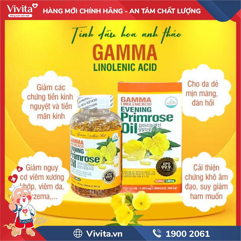 Công dụng của Tinh Dầu Hoa Anh Thảo Gamma Linolenic Acid