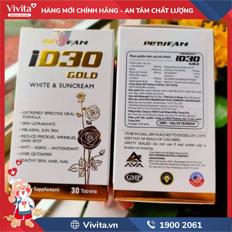 Petyfan ID30 Gold White & Suncream chính hãng