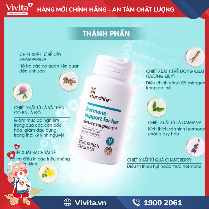 Thành phần của Hormone Support For Her Xtend-Life