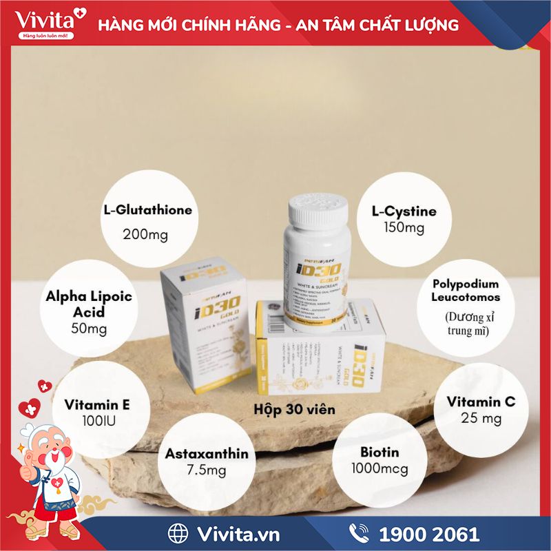 Thành phần của Petyfan ID30 Gold White & Suncream