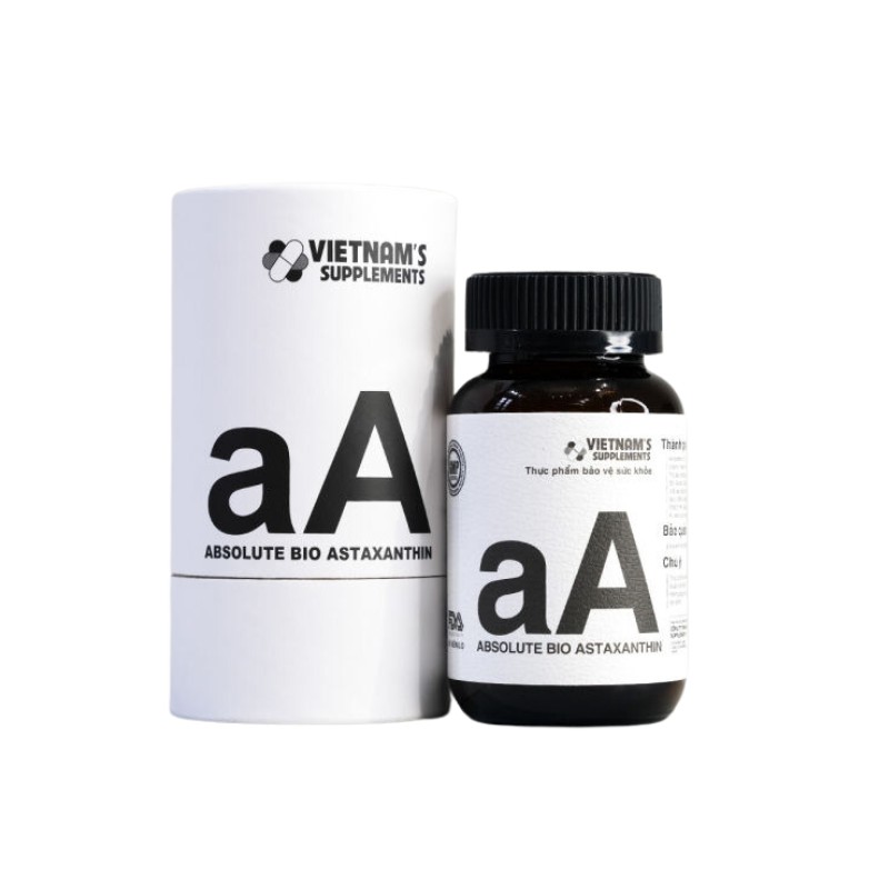 Absolute Bio Astaxanthin Viên Uống Hỗ Trợ Đẹp Da, Hỗ Trợ Chống Lão Hóa (Lọ 60 viên)