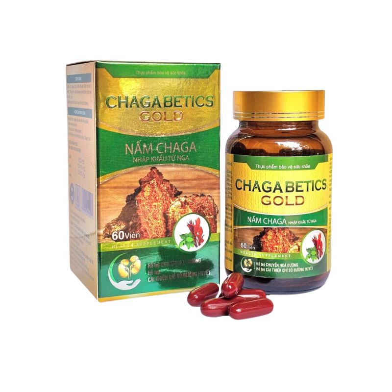 Chaga Bestics Gold Viên Uống Hỗ trợ Cải Thiện Chỉ Số Đường Huyết (Hộp 60 viên)