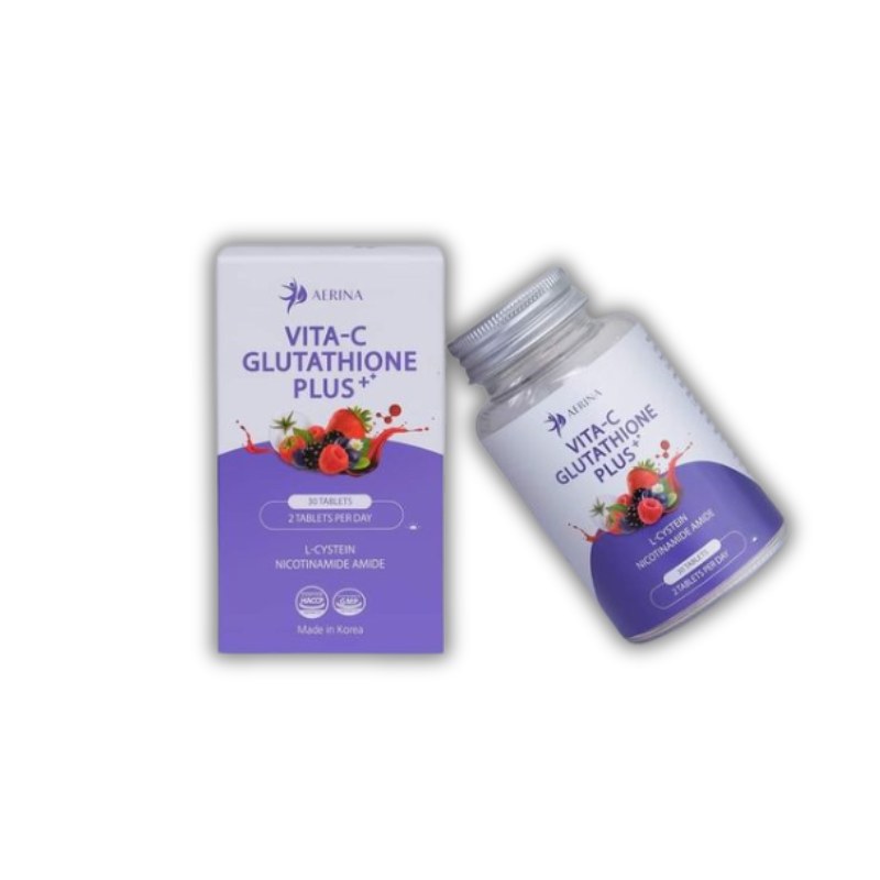 Vita-C Glutathione Plus+ Hàn Quốc Viên Uống Hỗ Trợ Trắng Da Mờ Nám (Hộp 1 lọ x 30 viên)