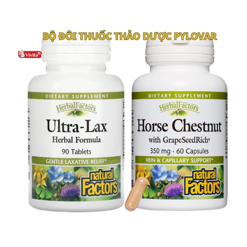 Bộ đôi thuốc thảo dược Pylovar Ultra- Lax và Horse Chestnut