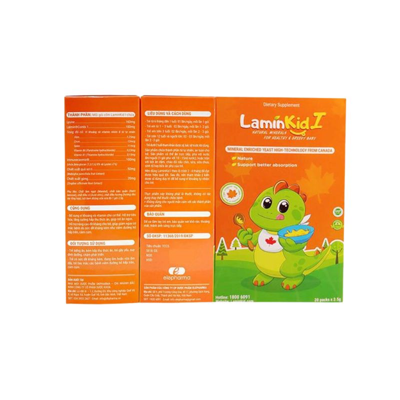 LaminKid I Cốm Hỗ Trợ Bổ Sung Vitamin Cho Cơ Thể, Hỗ Trợ Tiêu Hóa Giúp Bé Ăn Ngon Và Tăng Cường Sức Đề Kháng ( Hộp 20 gói x 2,5g)