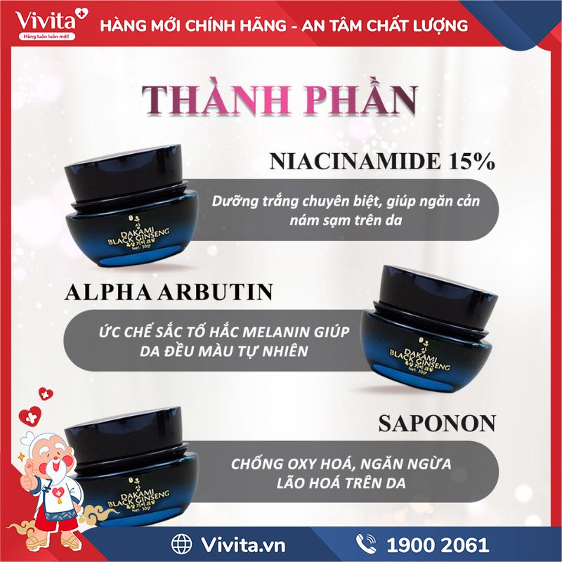 Thành phần Dakami Black Ginseng