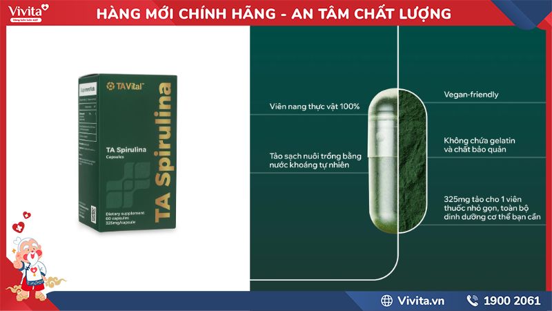 Thành phần của Tảo Xoắn TA Spirulina