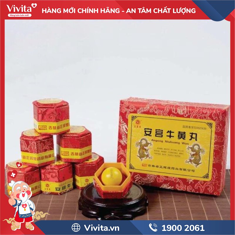 An Cung Ngưu Hoàng Hoàn Hộp Gấm Đỏ chính hãng