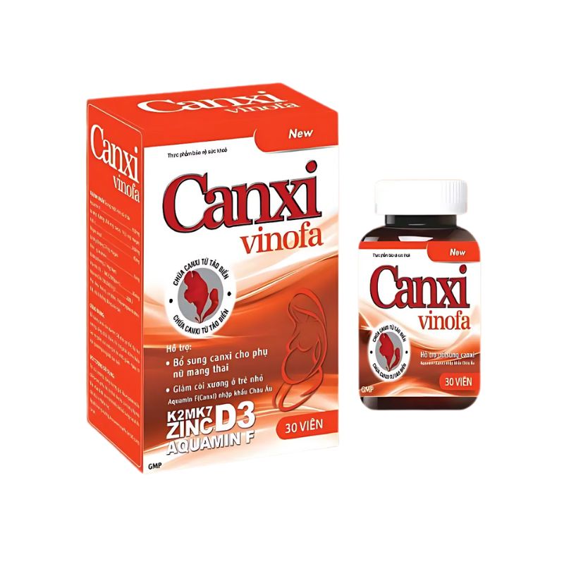 Canxi Vinofa Viên Uống Hỗ Trợ Xương Chắc Khỏe (Hộp 30 Viên)