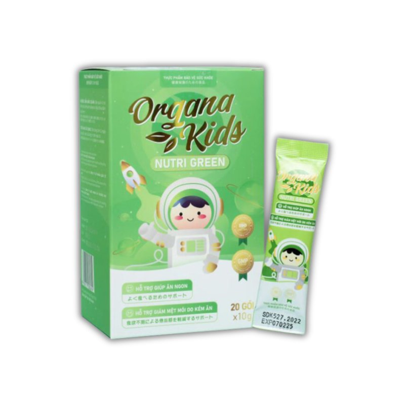 Organa Kids Nutri Green Thạch Hỗ Trợ Giúp Ăn Ngon (Hộp 20 Gói)