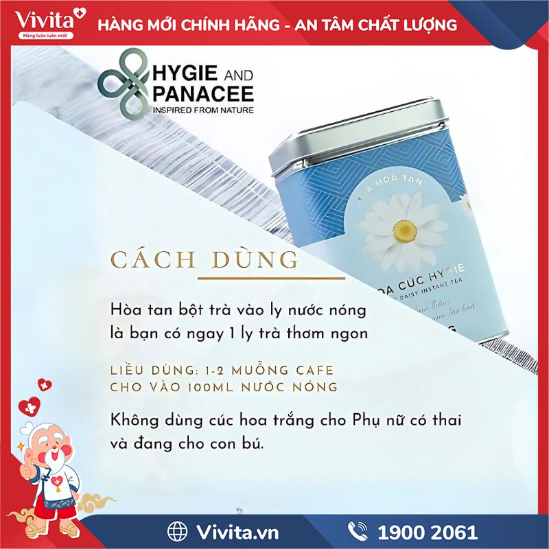 Cách dùng Dược Trà Hòa Tan Hoa Cúc Hygie And Panacee