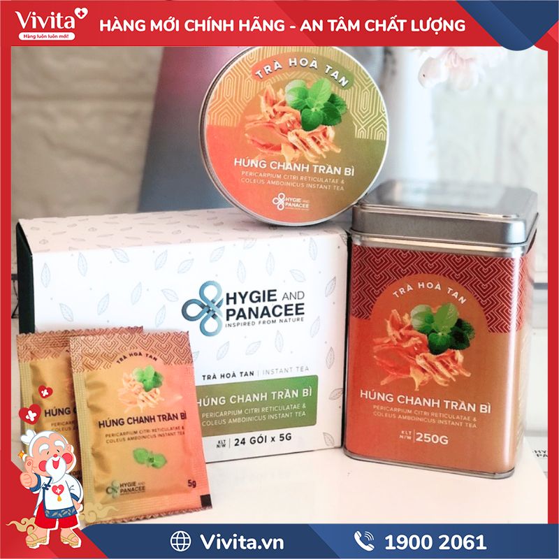 Dược Trà Hoà Tan Húng Chanh Trần Bì Hygie and Panacee chính hãng