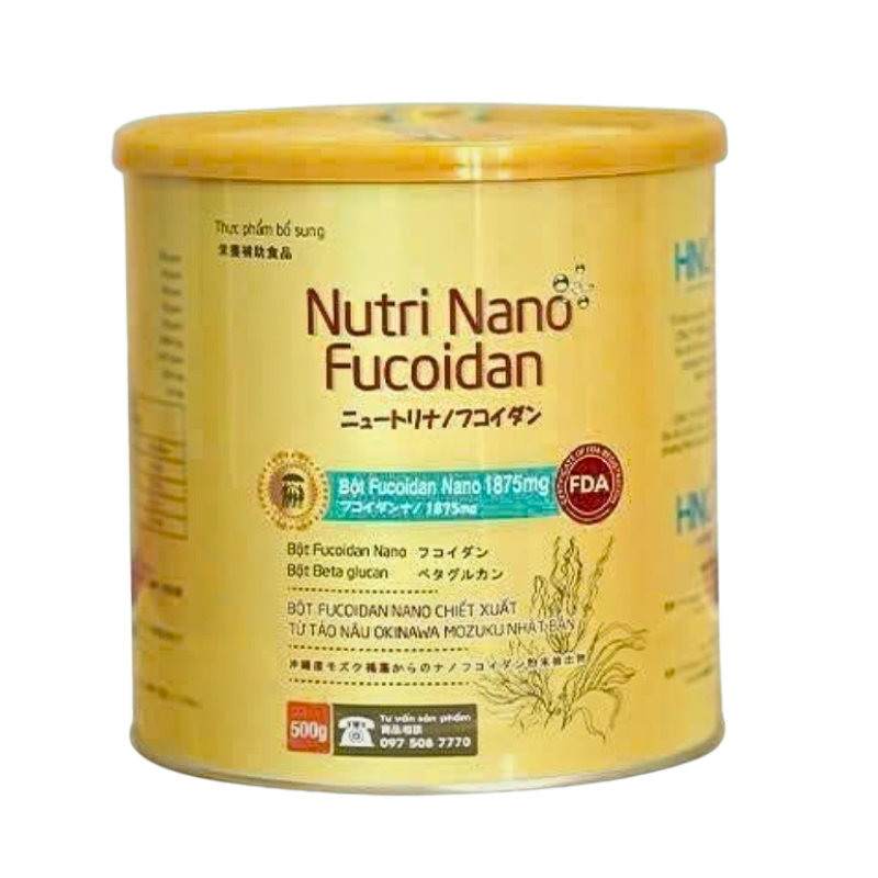 Nutri Nano Fucoidan Bột Hỗ Trợ Bổ Sung Dinh Dưỡng Cho Bệnh Nhân Ung Thư (Hộp 500g)
