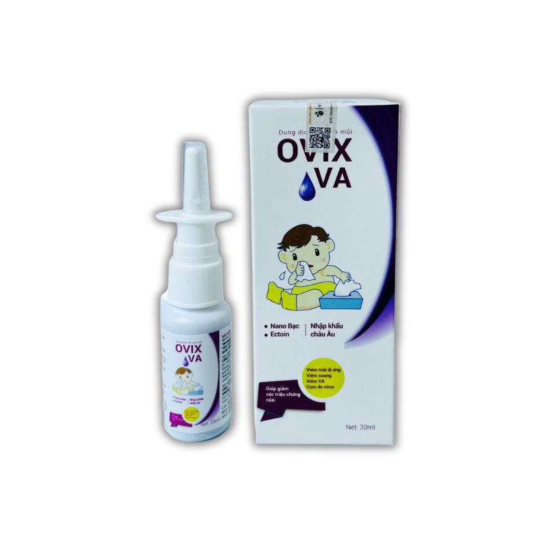 Ovix VA Dung Dịch Dạng Xịt Hỗ Trợ Giảm Viêm Mũi Dị Ứng, Viêm VA, Cúm Do Virut (Lọ 20ml)