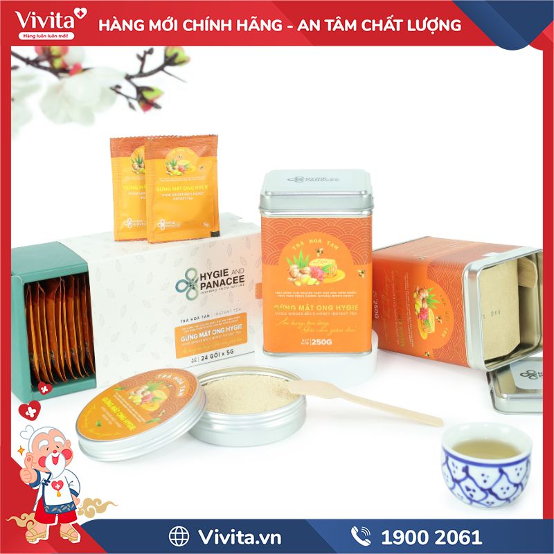 Sản phẩm Dược Trà Hòa Tan Gừng Mật Ong Hygie And Panacee