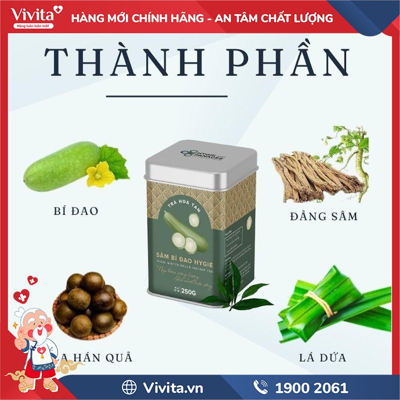 Thành phần Dược Trà Hòa Tan Sâm Bí Đao Hygie And Panacee