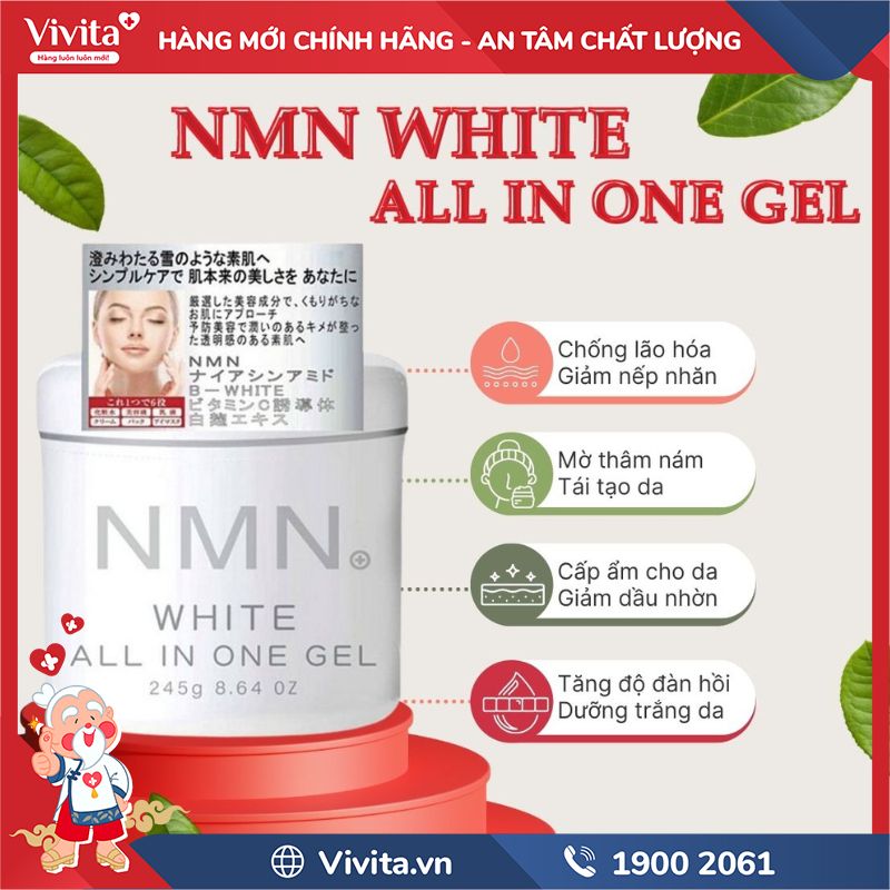 Công dụng của NMN White All In One Gel