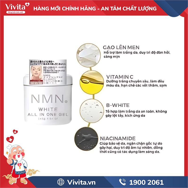 Thành phần NMN White All In One Gel