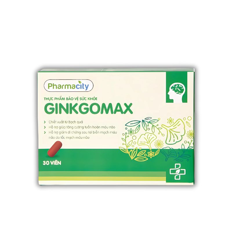 GinkgoMax Viên Uống Hỗ Trợ Cải Thiện Tuần Hoàn Máu Não