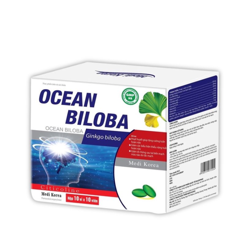 Ocean Biloba Viên Uống Hỗ Trợ Cải Thiện Chức Năng Tuần Hoàn Não