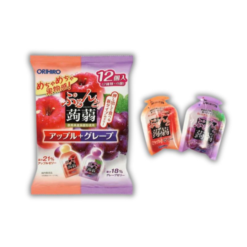 Thạch Orihiro Mix 2 Vị Táo Nho Tím Thạch Hỗ Trợ Tăng Cường Hệ Miễn Dịch, Ăn Ngon Tốt Cho Hệ Tiêu Hóa (Gói 240g)