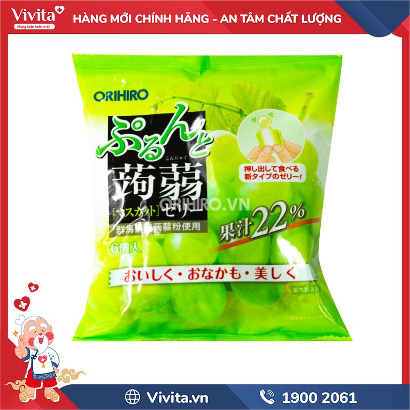 Thạch Trái Cây Orihiro Vị Nho Xanh