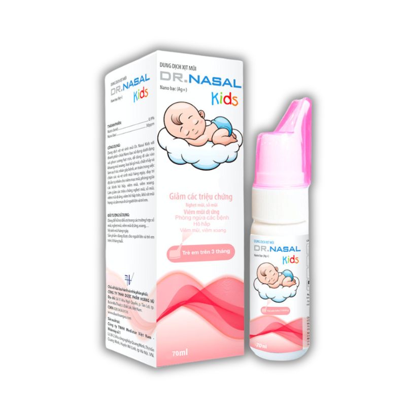 Dr.Nasal Kids Xịt Mũi Hỗ Trợ Làm Sạch Và Giữ Ẩm Niêm Mạc Mũi