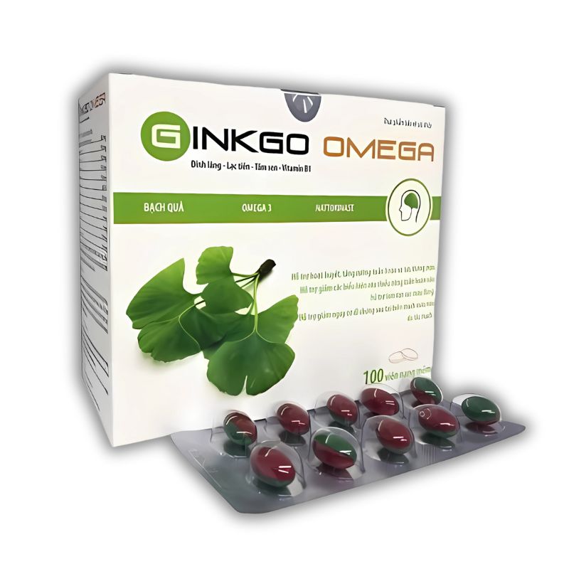 Ginkgo Omega Viên Uống Hỗ Trợ Hoạt Huyết, Giảm Biểu Hiện Của Thiểu Năng Tuần Hoàn Não (Hộp 100 Viên)