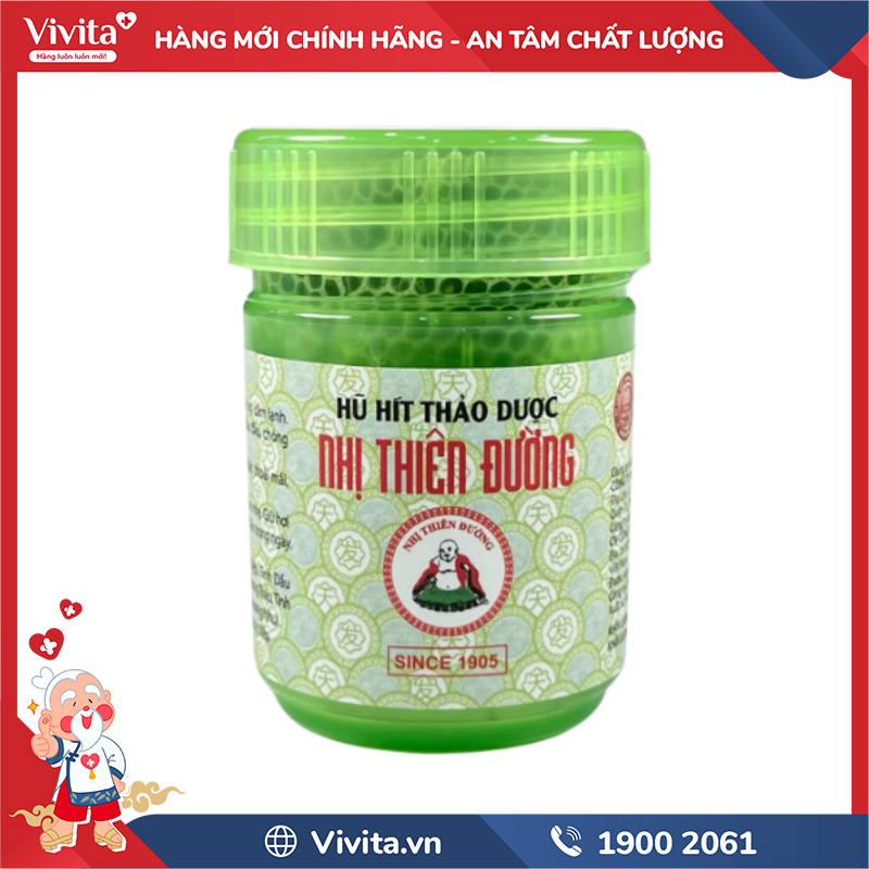 Hũ Hít Thảo Dược Nhị Thiên Đường Hỗ Trợ Giải Cảm, Thư Giãn Tinh Thần